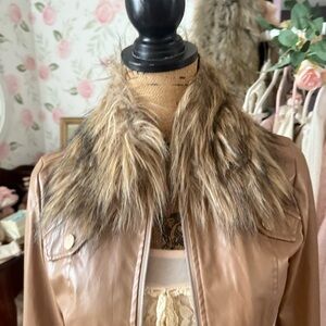 Brown Faux Fur Collar